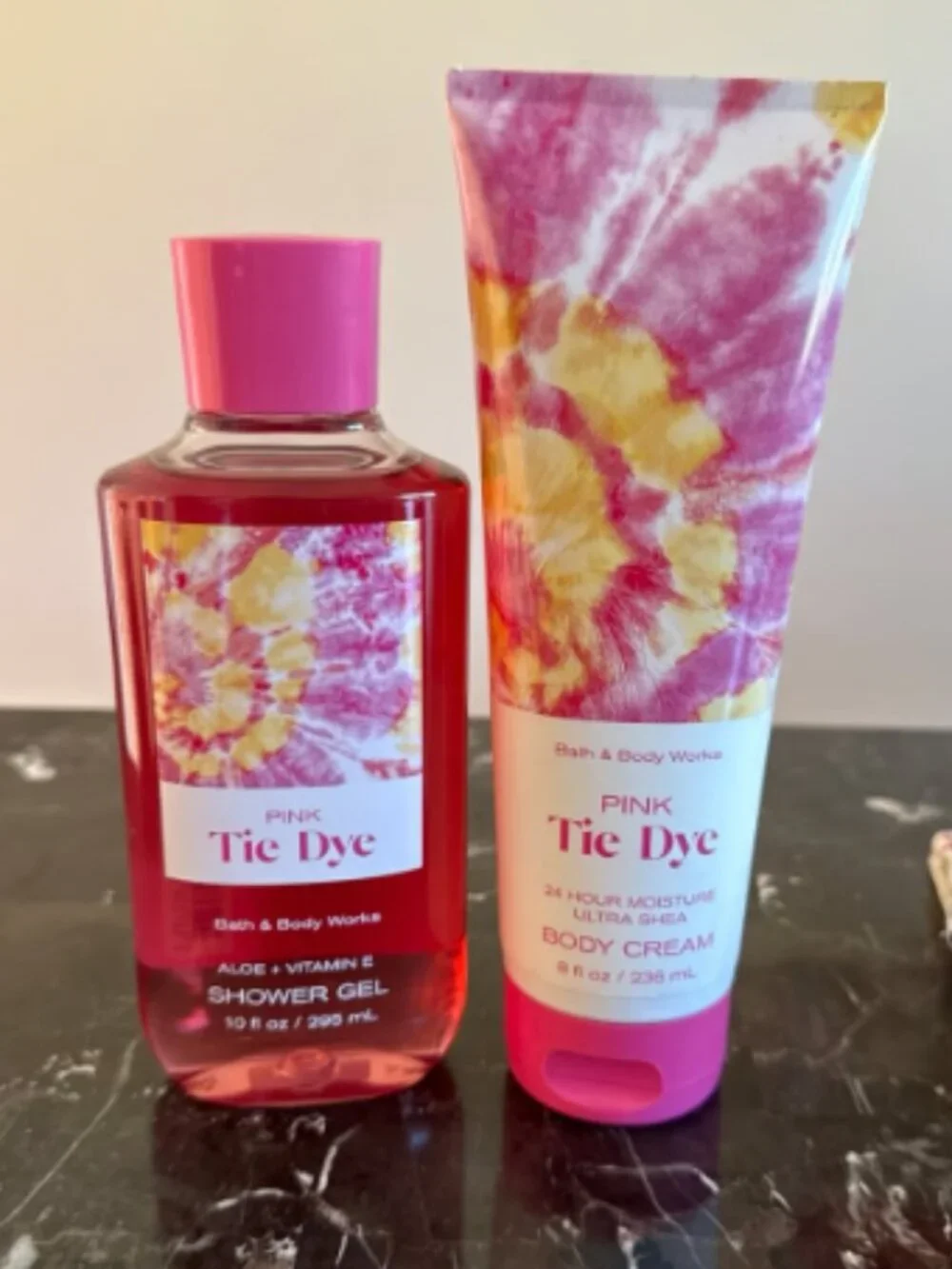 NEW PINK TIE DYE BUNDLE - BATH AND BODY WORKS